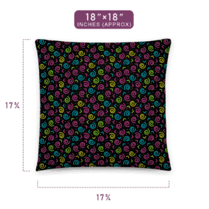 Colorful Spiral Pattern Printed Pillow 18" x 18" Size
