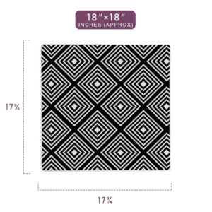 Balanced Square Shape Geometric illusion Pattern Printed Pillow Case 18" x 18" Size