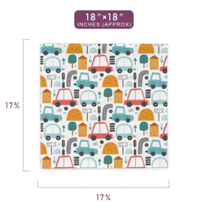 Playful Traffic Pattern Printed Pillow Case 18" x 18" Size