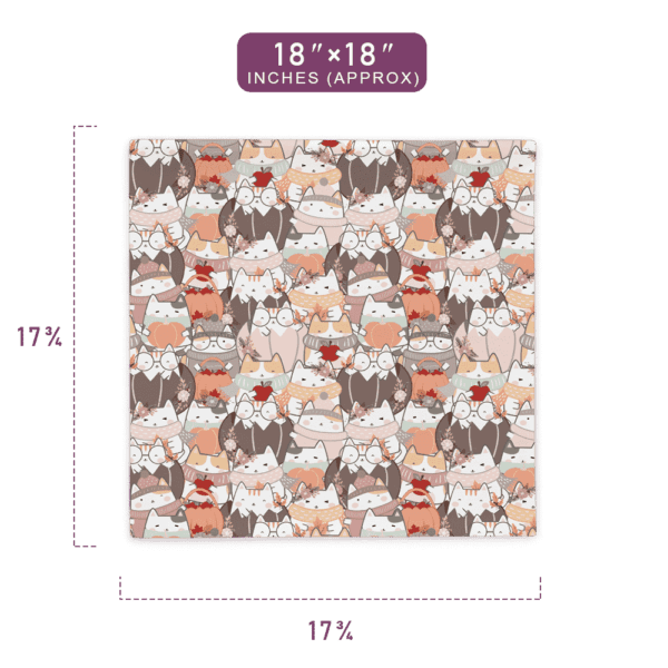 Funny Kawaii Style Cat Pattern Printed Pillow Case 18" x 18" Size