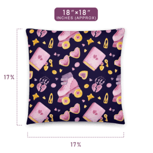 Sweetheart Loves Skating Funny Pattern Printed Pillow 18" x 18" Size