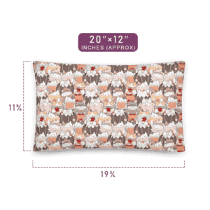 Funny Kawaii Style Cat Pattern Printed Pillow 20" x 12" Size