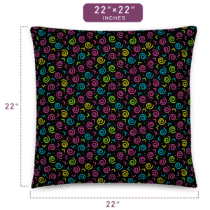 Colorful Spiral Pattern Printed Pillow 22" x 22" Size