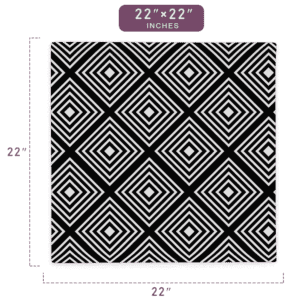 Balanced Square Shape Geometric illusion Pattern Printed Pillow Case 22" x 22" Size