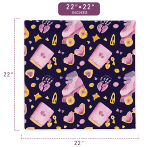 Sweetheart Loves Skating Funny Pattern Printed Pillow Case 22" x 22" Size