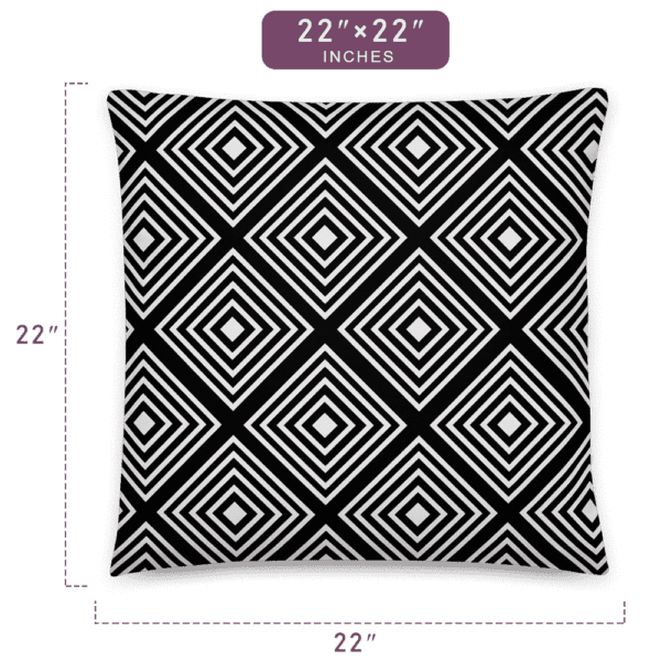 Square Shape Geometric illusion Pattern Printed Pillow 22" x 22" size