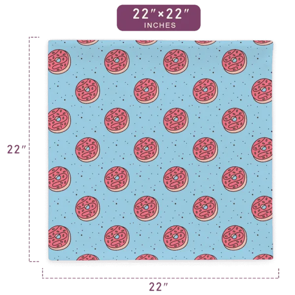 Delicious Pink Doughnut Pattern Printed Pillow Case 22" x 22" Size