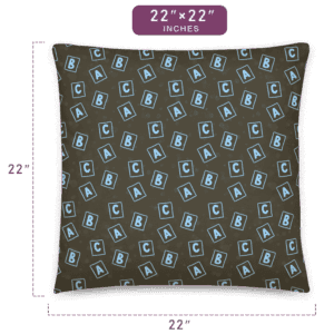 Spontaneous Alphabets Stylish Pattern Printed Pillow 22" x 22" Size