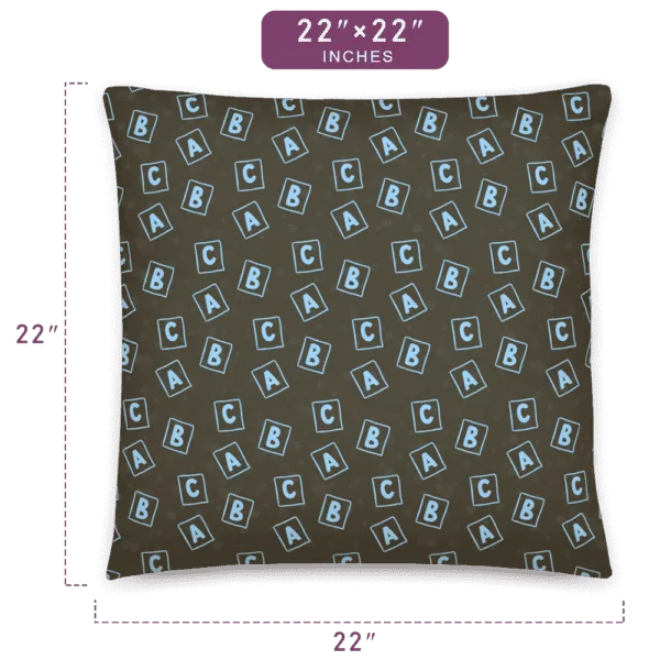 Spontaneous Alphabets Stylish Pattern Printed Pillow 22" x 22" Size