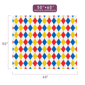 Colorful Rhombus Shape Pattern Printed Outdoor Throw Blanket 50" x 60" Size