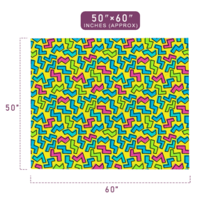 Colorful Fast Electric Shock Pattern Throw Blanket 50" x 60" Size
