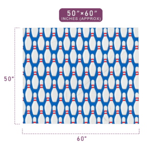 Classic Bowling Strike Throw Blanket 50" x 60" Size