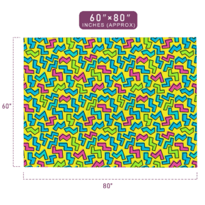 Colorful Fast Electric Shock Pattern Throw Blanket 60" x 80" Size