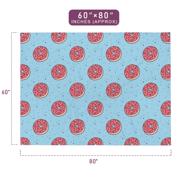 Delicious Pink Doughnut Throw Blanket 60" x 80" Size