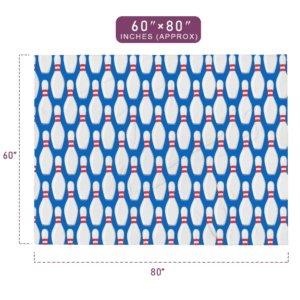 Classic Bowling Strike Throw Blanket 60" x 80" Size