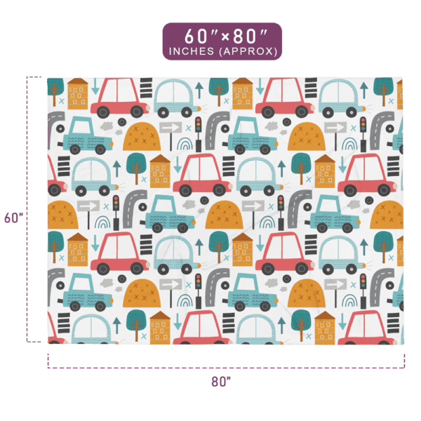 Playful Traffic Pattern Throw Blanket 60" x 80" Size