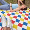 Colorful Rhombus Shape Pattern Printed Outdoor Throw Blanket 50"x60" and 60"x80" size