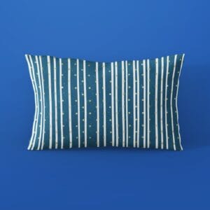 Gorgeous Blue and White Strips Pattern Printed Pillow