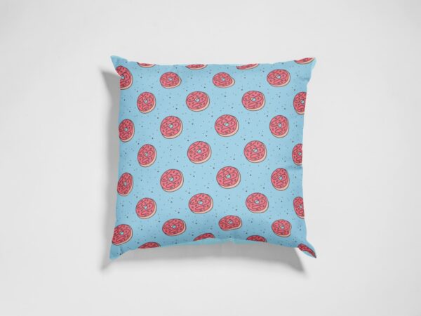 Delicious Pink Doughnut Pattern Printed Pillow