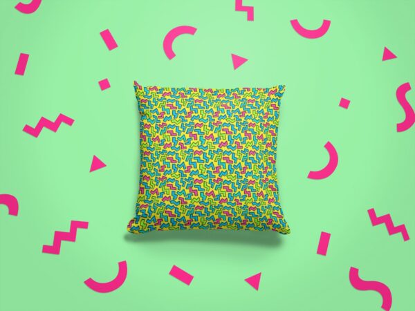Colorful Fast Electric Shock Pattern Printed Pillow