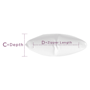 Pillow depth and zipper length