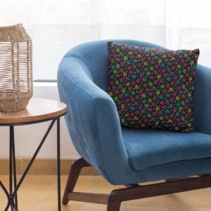Colorful Spiral Pattern Printed Pillow
