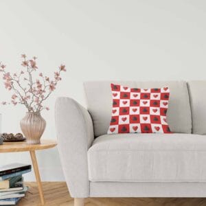 18x18 Valentines Red Throw Pillow