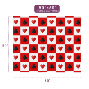 50"×60" Size Valentines Throw Blanket Red Color